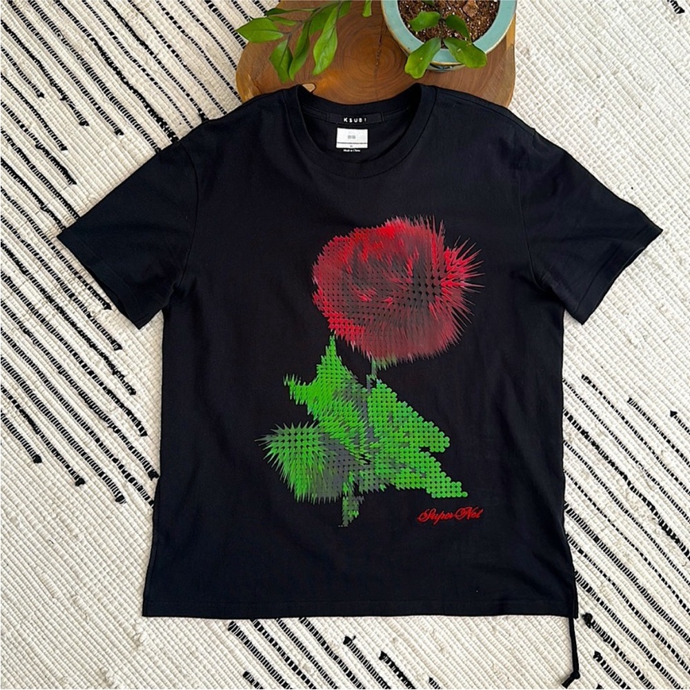 Ksubi Black T-Shirt with Green Accents